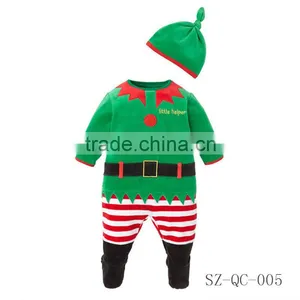 Wholesale High Quality Christmas Clothing 100% Cotton Long Sleeve Baby Romper thumbnail-2