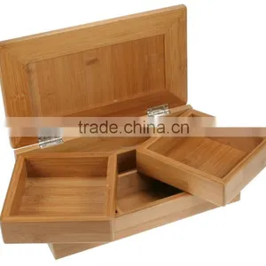 Bamboo Storage Box With Dividers thumbnail-1