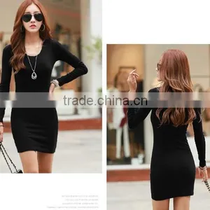 Latest Black Dress Sexy Black Contrast Dress Nighty Dress Picture thumbnail-3
