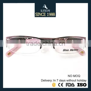 Fashion Design Metal Half-Rim Glasses Frame Women Hollow Pink/Gunmental/Silver/Bronze/Black Frame SM4022 thumbnail-5