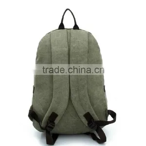 2016 Manufactures China Cotton Bag Classic Canvas Backpack With Leather thumbnail-3