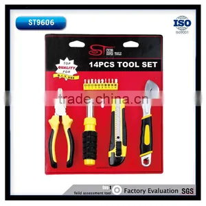 14pcs 6'' Combinatin Pliers Ratchet Handle Cutter 8'' Adjustable Wrench Bits thumbnail-1