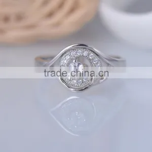 Wholesale 925 Sterling Silver Ring Evil Eye Micro Zircon Pave Setting Ring thumbnail-3