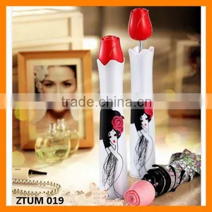 Pretty Rose Print Triple Fold Umbrella thumbnail-1