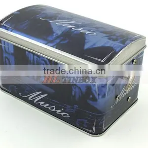 Metal Dome Lid Music Tin Boxes With House Shape thumbnail-2