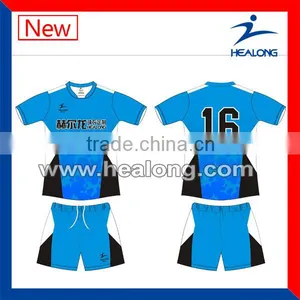 Blue Volleyball Uniform, Custom Volleyball Cloth thumbnail-1