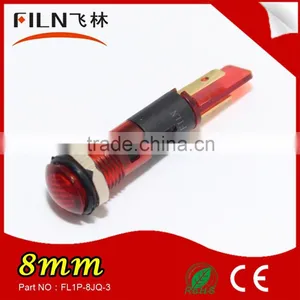 IP67 Hot Sales High Light Waterproof Plastic 8mm 24v Yellow Signal Light thumbnail-1