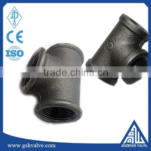 3/4"galvanized/black Color Cast Iron Pipe Fitting Equal Tee thumbnail-1