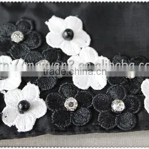 Customized Angle Shaped Beaded Necklace, Black Collar With Flower Beaded for T-shirt thumbnail-6