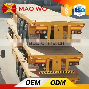 Factory Direct Hot Sale 20ft 40ft 3 Axle Flatbed Semi Trailer thumbnail-1
