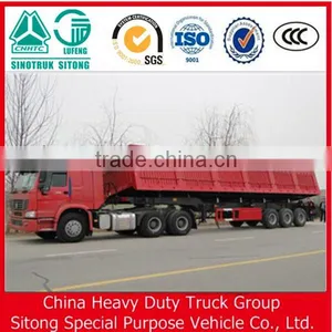 China Heavy Duty Truck Side Wall Tipping Trailer Side Dump Semi Trailer thumbnail-2