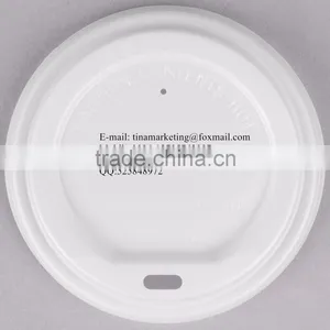 EcoChoice 10-20 Oz. White Compostable and Biodegradable Paper Hot Cup Lid thumbnail-4
