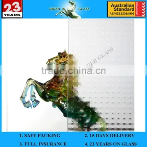 5mm Decorative Door Deep Acid Etched Glass Window Figured Glass thumbnail-1