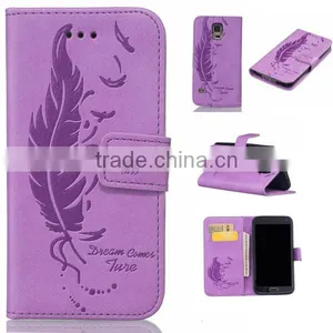 Double Embossed Phone Case Leather Back Cover Flip Phone Hull for Samsung S5 thumbnail-1