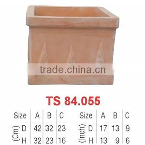 17 Inch Square Terracotta Flower Pot thumbnail-1