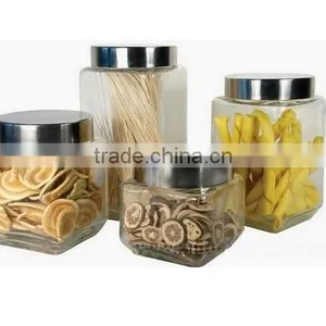 Clear Square Glass Storage Jar Jam Jar thumbnail-1