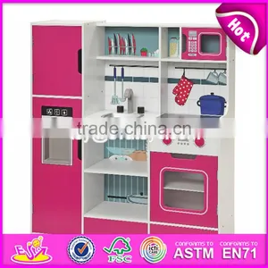 Новый дизайн деревянной красной кухни для детской имитационной игры W10C282 thumbnail-1