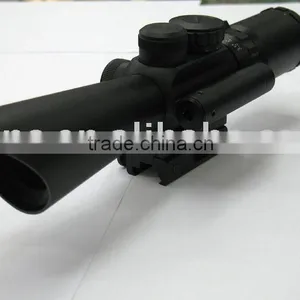 Compact 3.5-10X40 Rifle Scope Red Green Mil-Dot Reticle With Side Attached Red Laser Sight Combo thumbnail-1