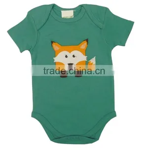 Organic 2017 Excellent Quality Plain and Printed Different Color Baby Bodysuits With New Design Short Sleeve Bodysuit for Babies thumbnail-2