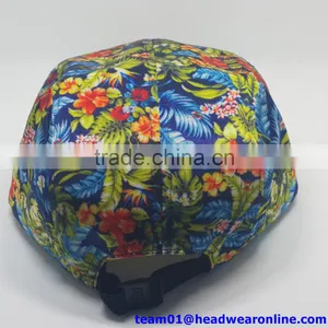 Custom Pattern Printed 5 Panel Hat Camp Cap With Patch Tag thumbnail-2