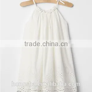 Eyelet Border Dress Pretty Floral Print Baby Kid Dress Gril Dresses HSD5152 thumbnail-1