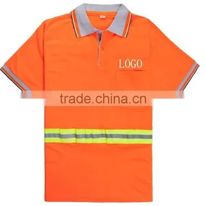Custom Dustman Orange Hi Vis 3M Reflective Polo Shirt thumbnail-1