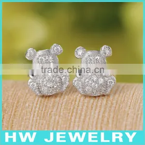40622 Micro Pave 925 Sterling Silver Earrings thumbnail-1