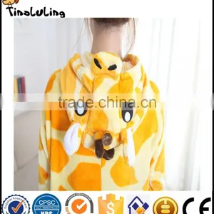 OEM Sexy Adult Funny Costume Giraffe One Piece Footie Flannel Pajamas For Winter thumbnail-1