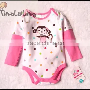 2015 New Long Sleeve Baby Rompers Newborn Cartoon Animal Baby Bodysuits thumbnail-5