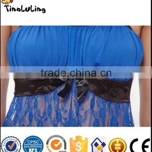 Cheap Night Wear Wholesale Sultry Women Royal Blue Beauty Sexy Lingerie Manufacture thumbnail-4