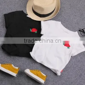 2-7 Years 2017 Wholesale Summer Cotton Embroidery White Kids Girls Blouses thumbnail-1