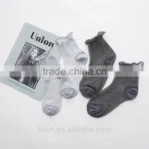 WS-47 2017 Spring New Arrived Korean Fashionable Dress Sexy Gold and Silver Silk Heap Heap Socks Women/Ladies Sox thumbnail-1