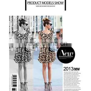 Summer Fashion Women Casual Dress Sexy Leopard Dress thumbnail-4