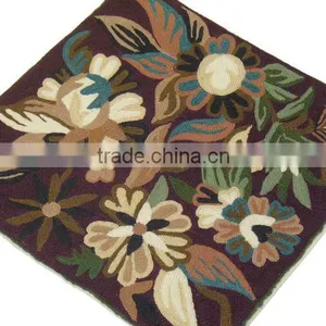 Chain Stitch Embroidery Cushion Luxury Floral Designer Toss Accent Sofa Pillow thumbnail-1