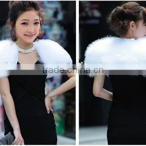 The New Fur Wholesale Ostrich Feathers Fire Feather Small Shawl thumbnail-1