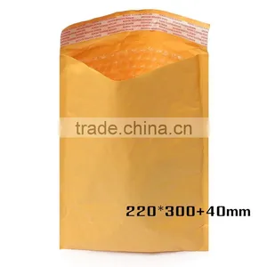 220*300+40mm Wholesale Kraft Bubble Envelopes Padded Mailers Self-Seal Bags Packing Post thumbnail-1