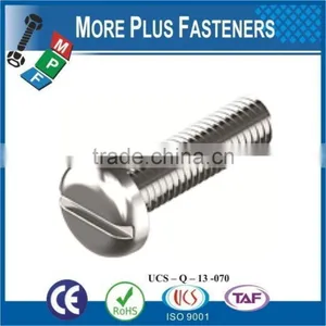 Made in Taiwan DIN 85 ISO 1580 Slotted Pan Head Machine Screw DIN 85 thumbnail-2