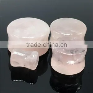 Bulk Rose Quartz High Polished Organic Stone Ear Expander Stone Ear Stretcher thumbnail-1