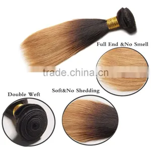 8A Grade Virgin Human Hair Bundles 1b/27 Ombre Peruvian Yaky Straight Hair thumbnail-6