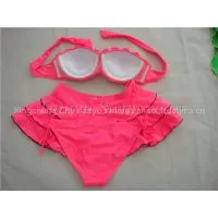 Women Bandeau Top Bikini Skirt Bottom Swimsuit thumbnail-2