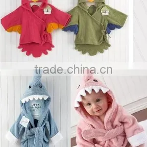 Cute Baby Bath Robe Pink Shark Bath Robe Kids Bath Robe thumbnail-4