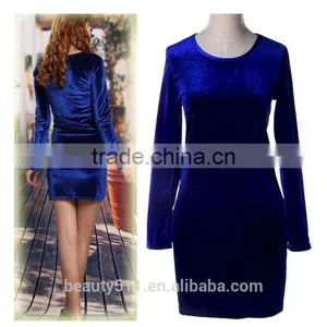 Women Party Dresses Synthetic Leather Suede Long Sleeve Sexy Club Winter Dress Bodycon Bandage Dress SD55 thumbnail-1