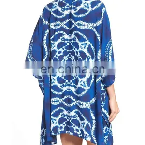 C27 Custom Moody Blues Print Cover-Up Beach Kimono thumbnail-3