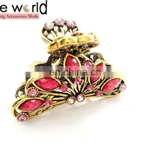 Fashion Europen Retro Large Metal Rhinestone Jewel Hair Claw Clip thumbnail-3