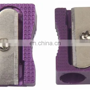 Coloured Aluminum Single Hole Pencil Sharpener in Metallic Rose thumbnail-2