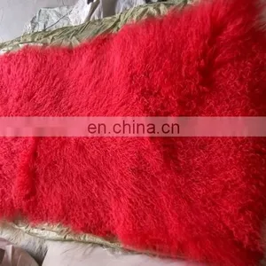 Factory Wholesale Long Hair Tanned Real Mongolian Tibetan Lamb Fur Plate thumbnail-2