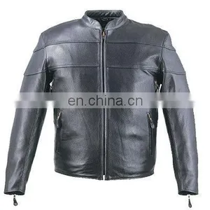 HMB-0472A LEATHER JACKETS MOTORBIKE COATS BLACK BIKER STYLE thumbnail-1