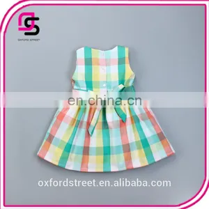 Color Plaid Baby Dress Children Dress Princess Skirt 2017 Summer Girls Dress thumbnail-3