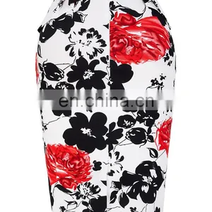 Grace Karin Occident Sexy Women Short Vintage Retro Printed Cotton Wrap Around Skirt CL008928-7 thumbnail-3