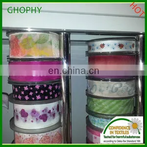 Chevron Printed Grosgrain Ribbon For Packaging thumbnail-1